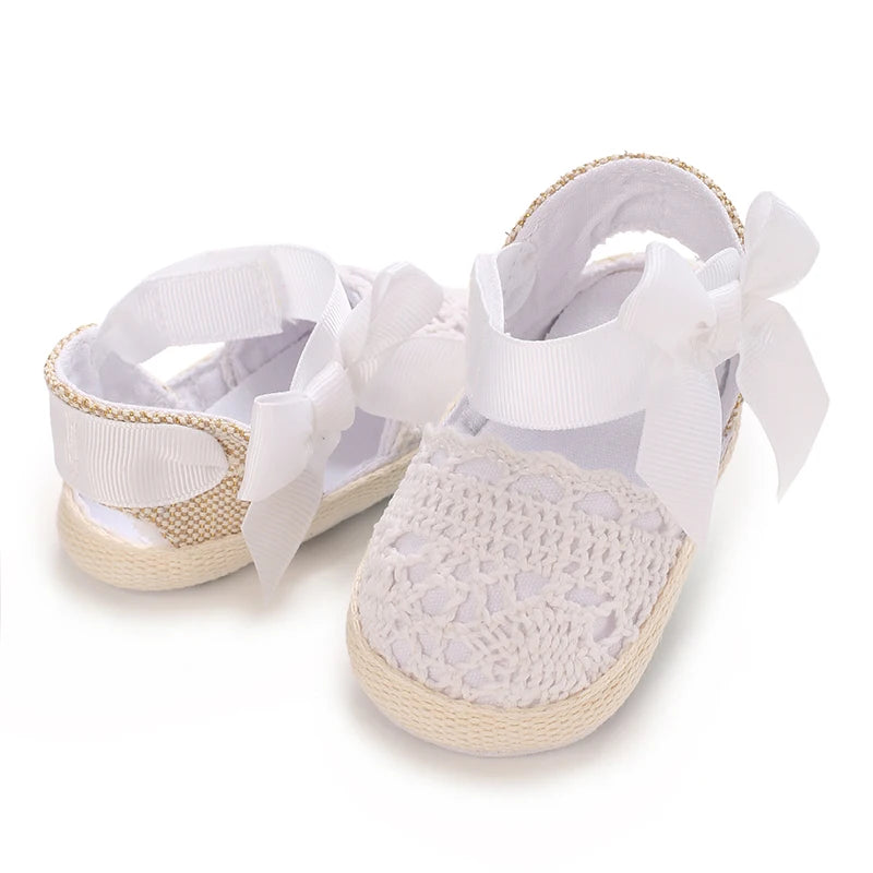 Summer Fashion Baby Shoes 0-18M Girl Baby Bow Casual Sandals Soft Sole Comfortable Baby Walking Shoes