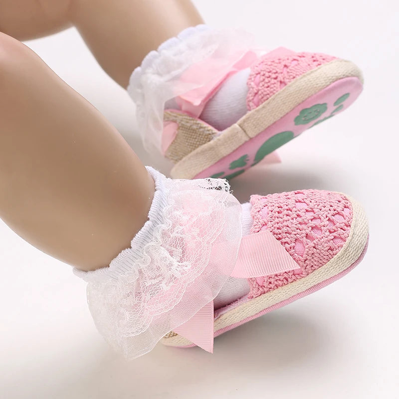 Summer Fashion Baby Shoes 0-18M Girl Baby Bow Casual Sandals Soft Sole Comfortable Baby Walking Shoes