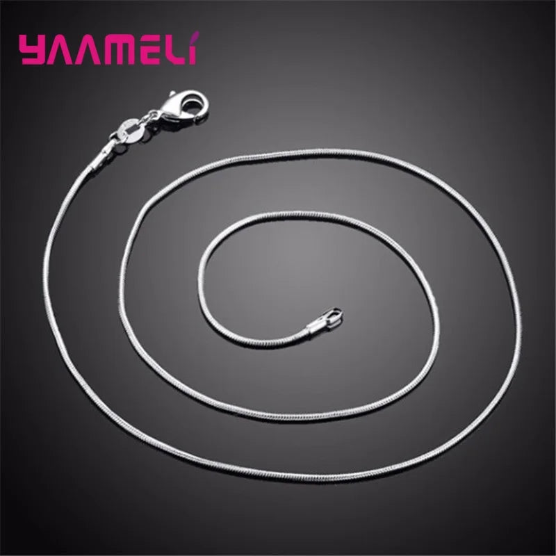 Promotion Sale Real Pure 925 Sterling Silver Necklace Chain with Lobster Clasps Men Women Collar 1.2MM/3MM/4MM 16-30 Inch