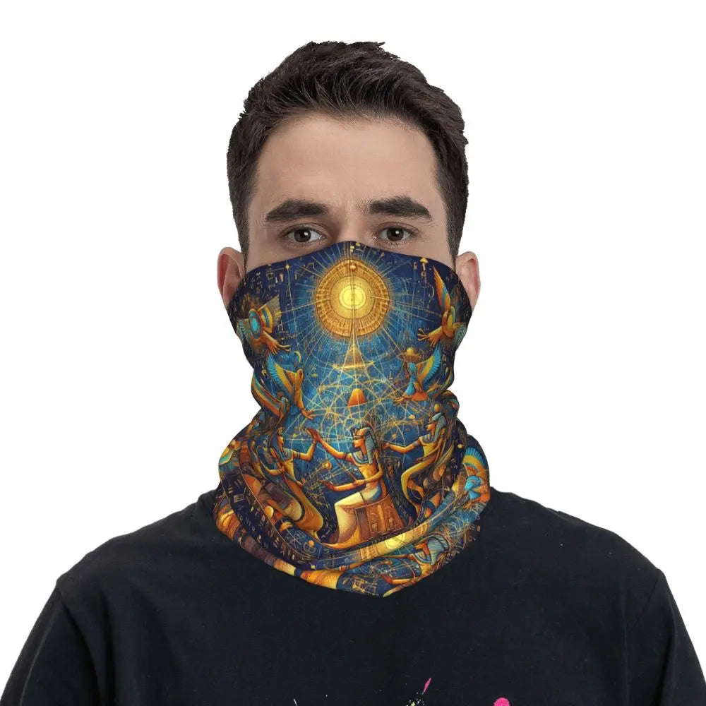 Egyptian Gods And Pharaohs Bandana Neck Gaiter Printed Mask Scarf Multifunction Headwear Running Unisex Adult Winter