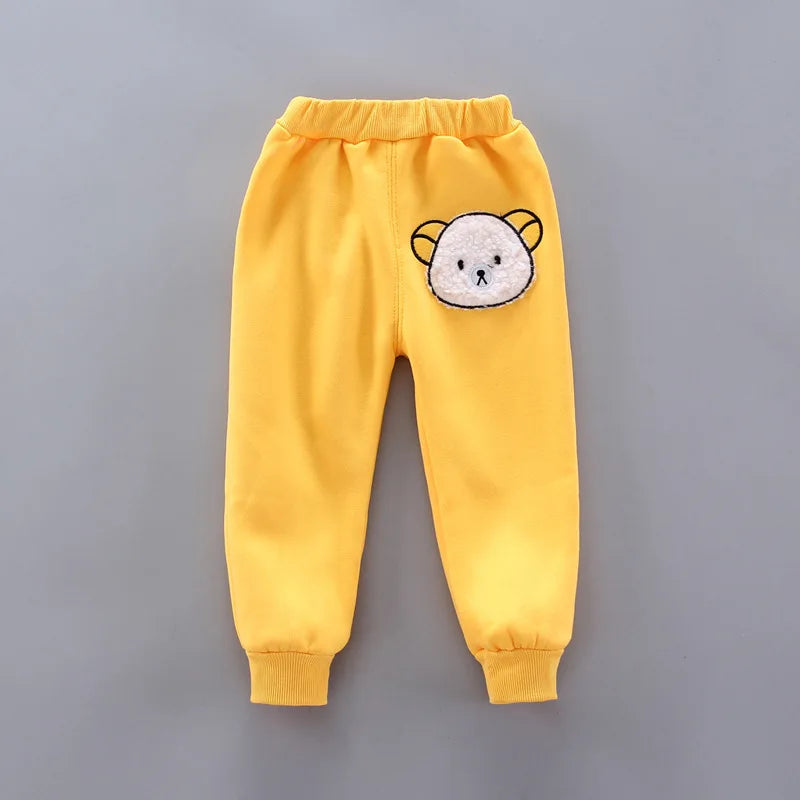 Winter Baby Fleece Clothing Sets Autumn Boys Girls Cotton Thicken Hooded Sweater Cartoon Bear Pants 3Pcs Kids Warm Outfits