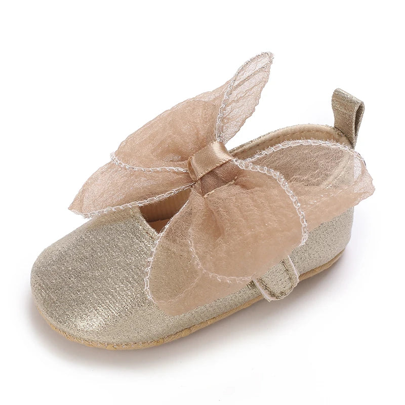 Fashionable Series Baby Shoes Girl Baby Cute Bow PU Princess Shoes Soft Cloth Sole Comfortable Walking Shoes Spring and Autumn