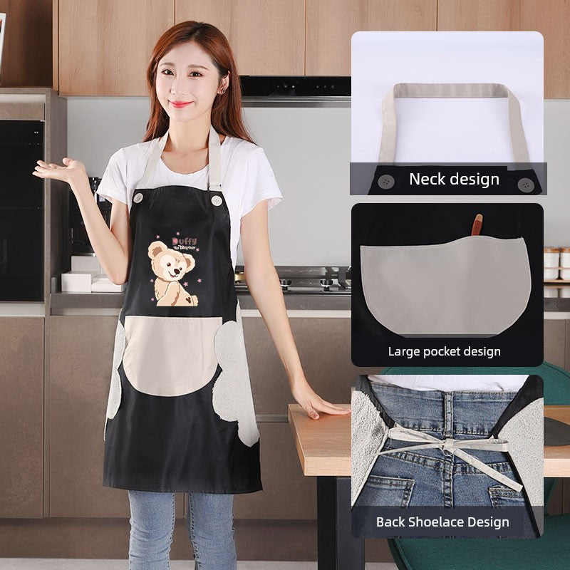 For Home Kitchen Waterproof Fashion Japanese Style Erasable Hand Apron