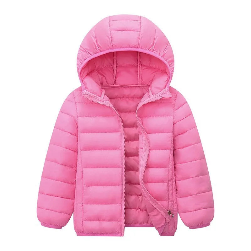 Kids Boy Lightweight Down Jacket Autumn Winter Coats Children Girl Warm Hooded Outerwear Teen Casual Cotton Clothes 6-14 Years