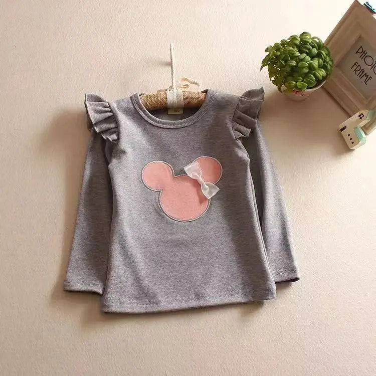 New 2023 Retail Latest Design Brand Children Clothes Girls Knitting T Shirt Kids Long Sleeves T-shirts Girls Clothing