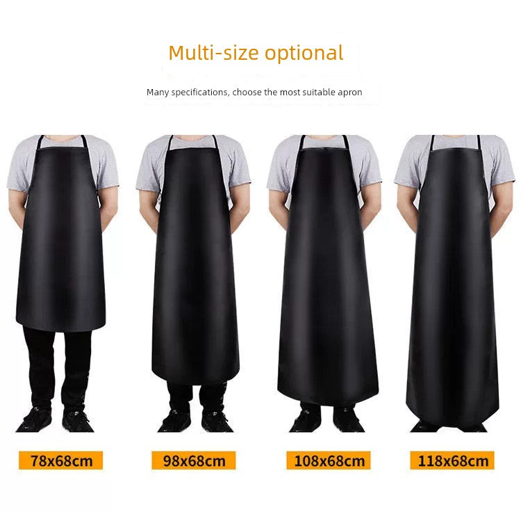 Leather Waterproof Long Sleeve Apron Men and Women plus Size Overclothes