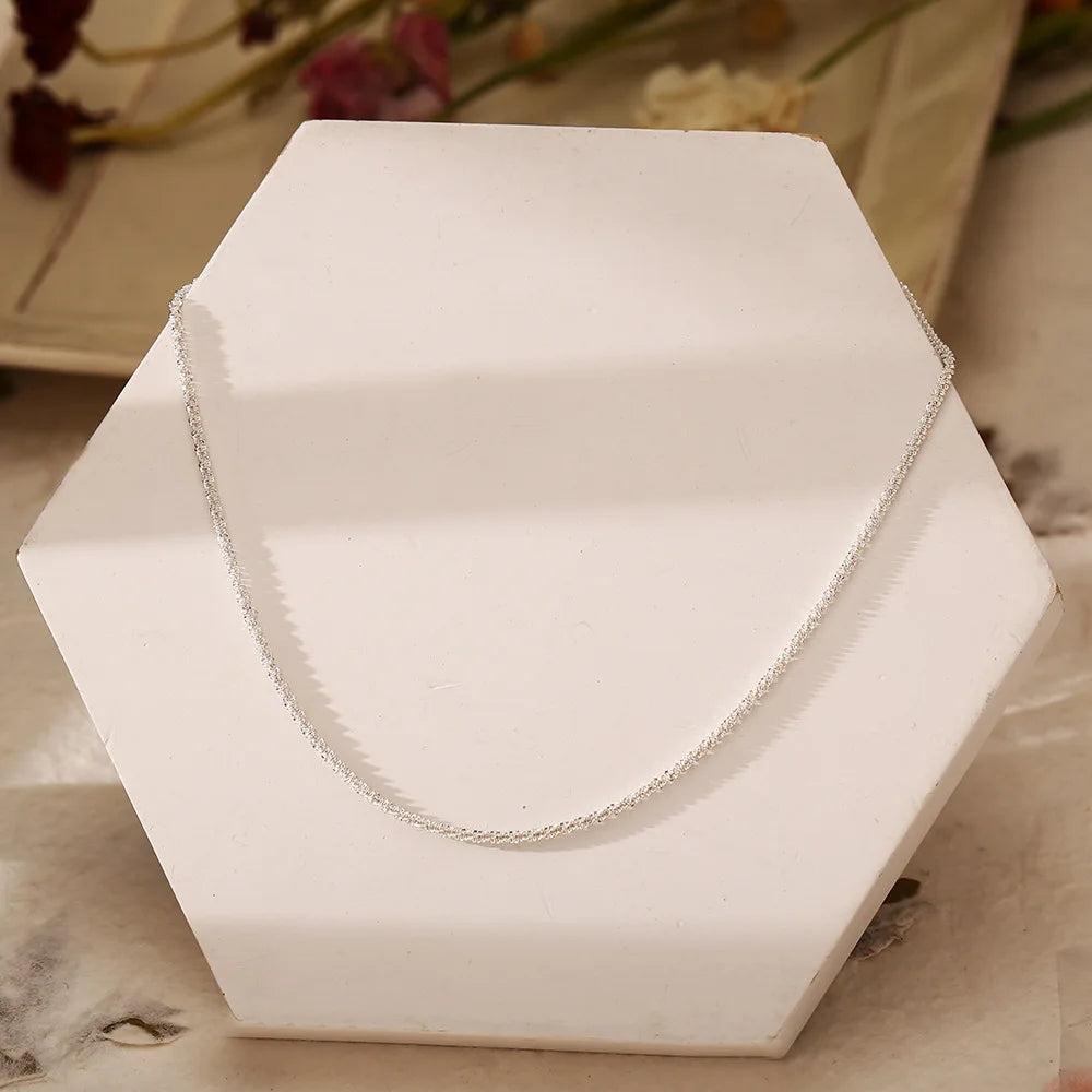 Silver Color Sparkling Necklace For Women Trendy Clavicle Chain Choker Girls Korean Wedding Party Jewelry Accessories