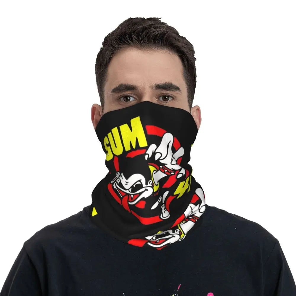 Sum 41 Band Bandana Neck Gaiter Printed Mask Scarf Multifunctional Headwear Running for Men Women Adult Breathable