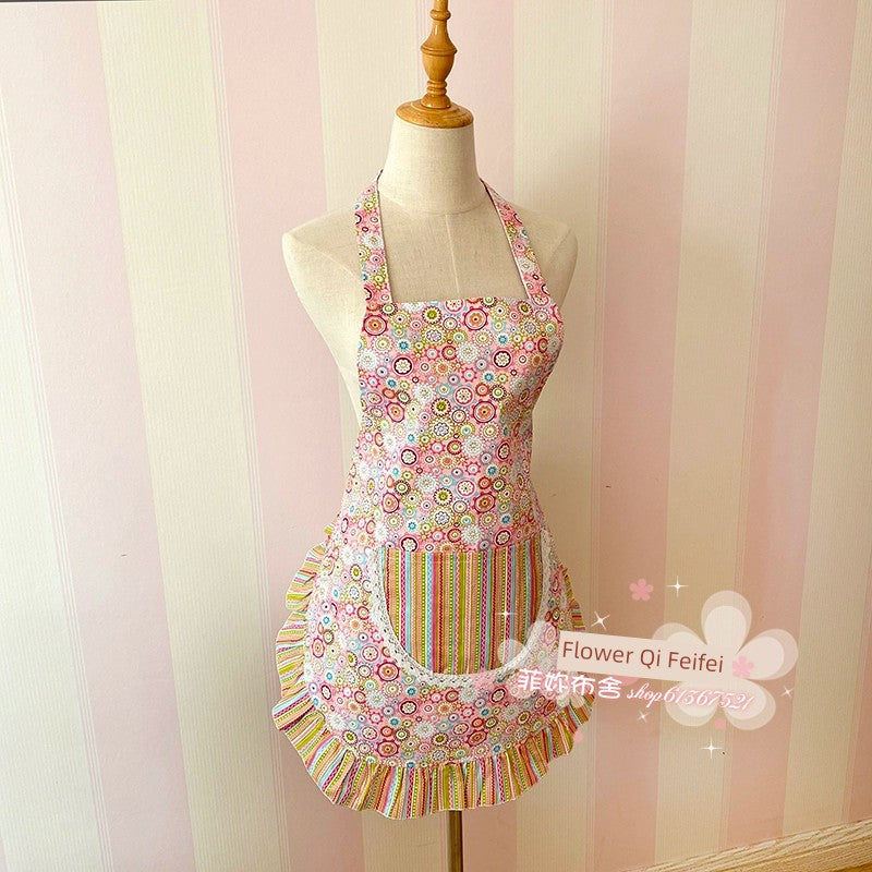 Pure Cotton Cute Japanese Style Princess Lace Household Apron