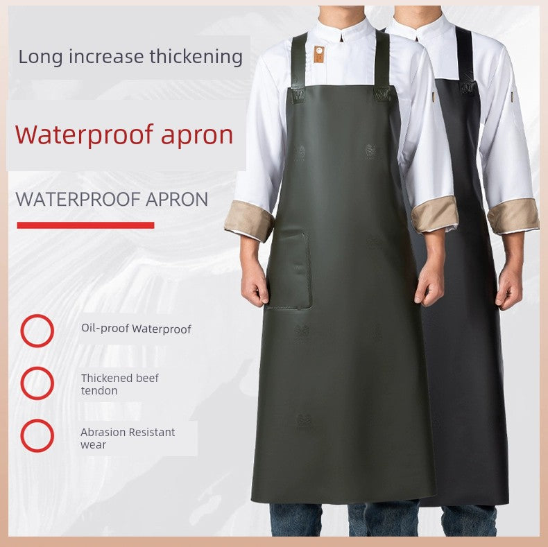 Beef Tendon Waterproof Special Apron for Dish Washing and Fish Killing Catering