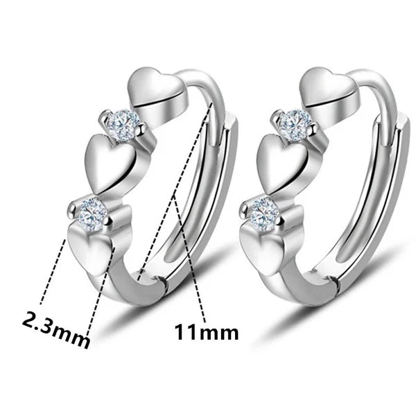 1 Pair Love Heart Cubic Zirconia Earrings Therapy Acupoints Slimming Ear  Magnetic Weight Loss Jewelry Girls Fashion Accessories