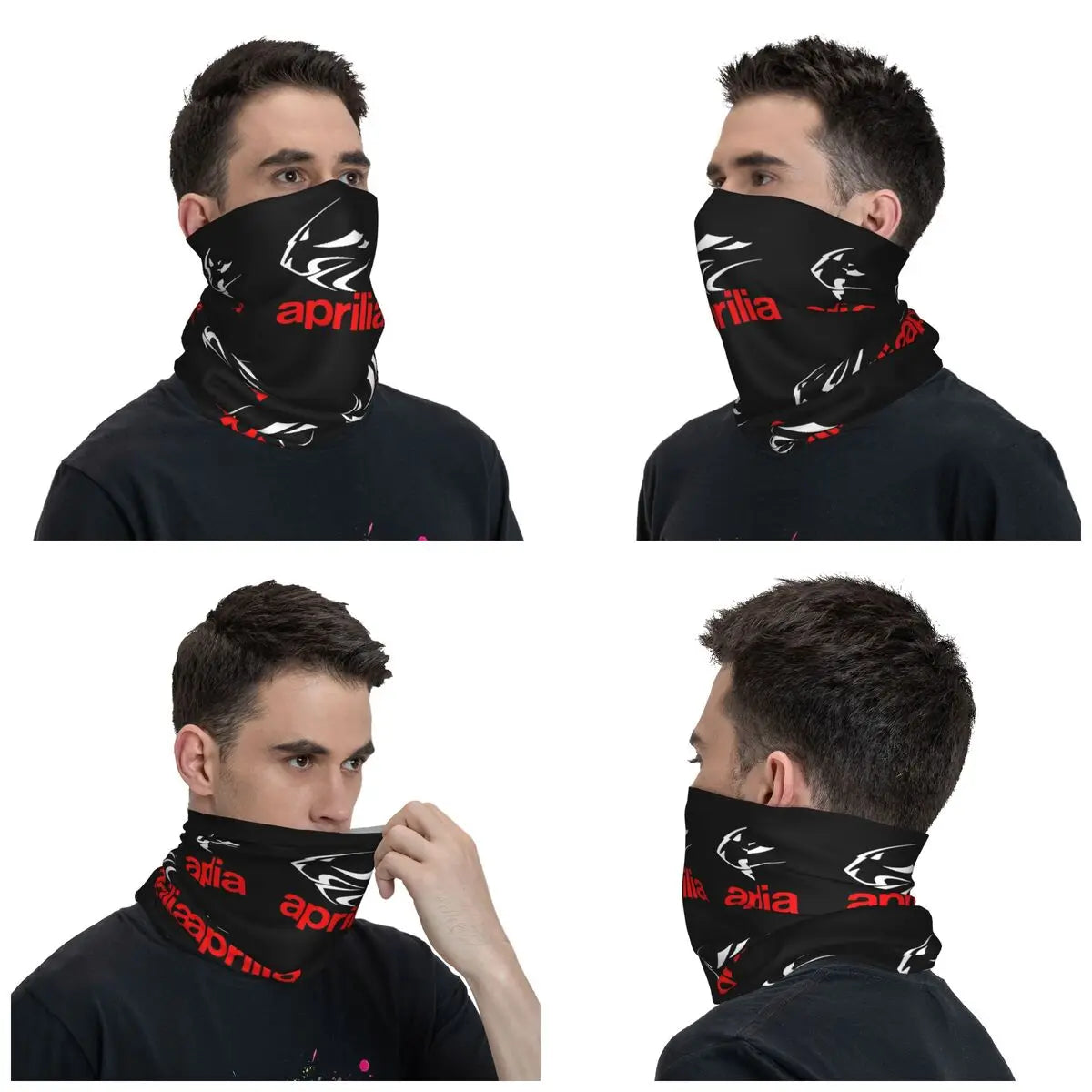 Aprilia Motorcycle Bandana Neck Cover Printed Motorcycle Racing Wrap Scarf Warm Face Mask Cycling for Men Women Adult All Season