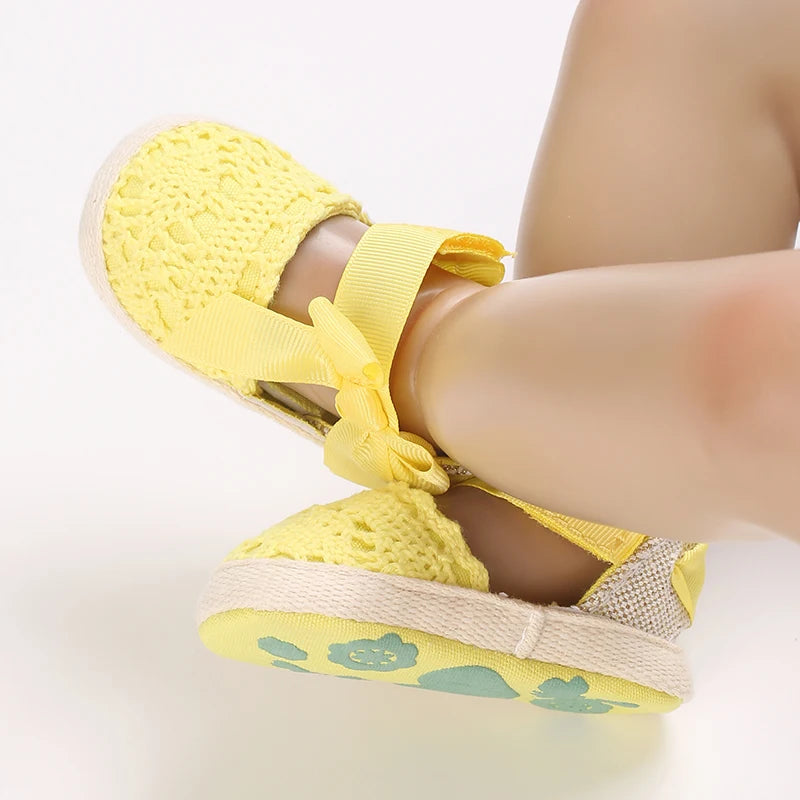 Summer Fashion Baby Shoes 0-18M Girl Baby Bow Casual Sandals Soft Sole Comfortable Baby Walking Shoes