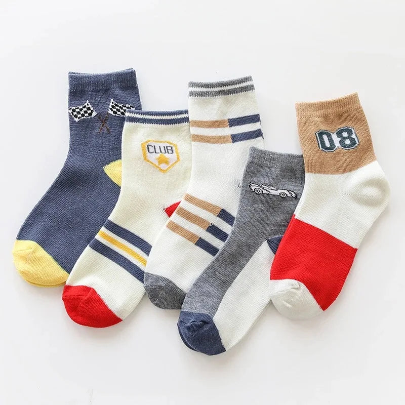 5 Pairs Per Lot Kids Socks Autumn Winter Children Cotton Cartoon Baby Girls Boys Fashion Socks 1 2 3 4 5 6 7 8 9 Years