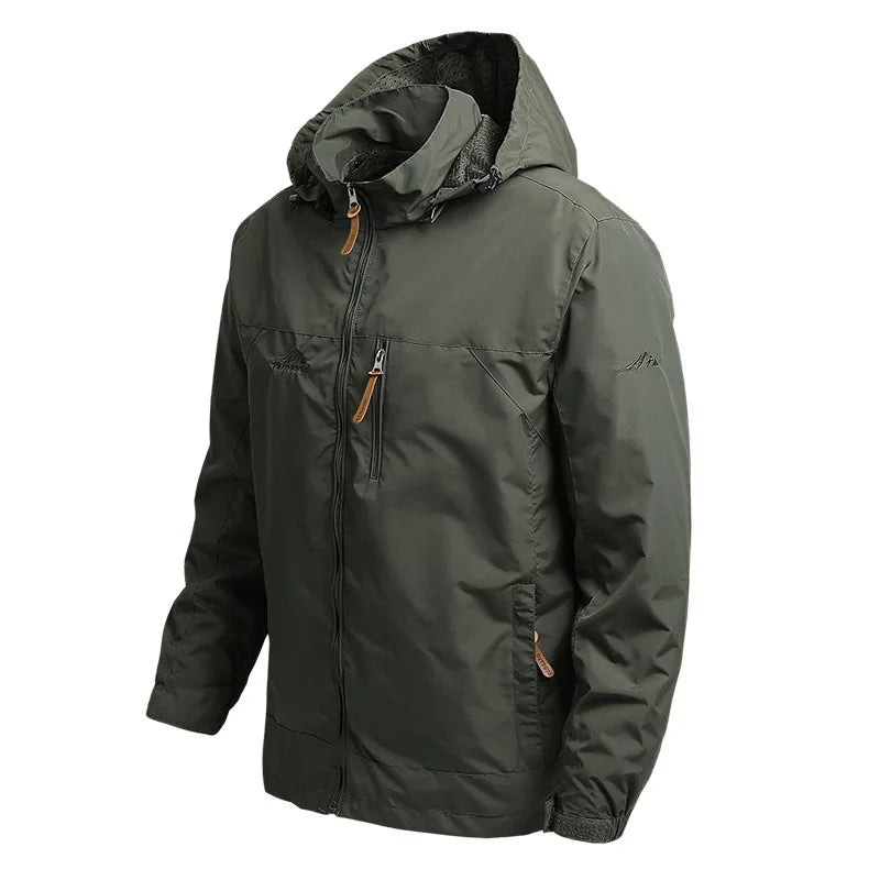 Windbreaker Men Tactical Jacket Waterproof Outdoor Hooded Coat Sports Military European Size S-5XL Field Climbing Thin Outwear