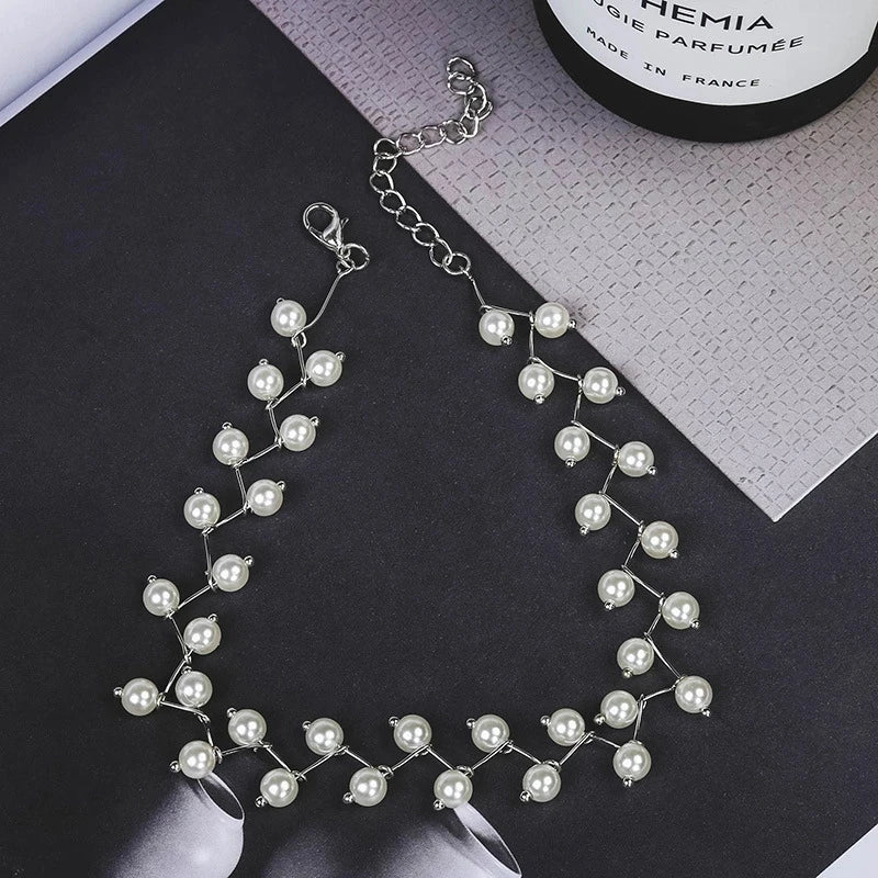 Fashion Imitation Pearl Choker Fairy Women Necklaces Korean New Pearl Pendants Collar Trend Neck Jewelry Party Neck Decoration