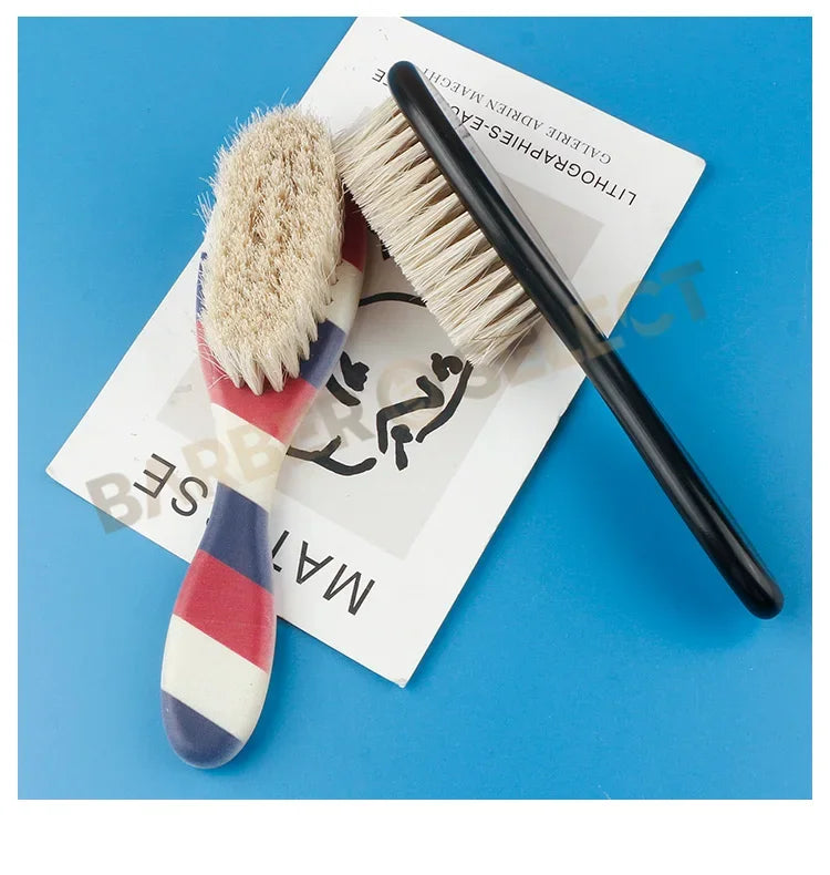 New Professional Barber Shaving Beard Brush Removal Neck Dusting Horse Hair Brushes Face Mustache Salon Cleaning Styling Tools