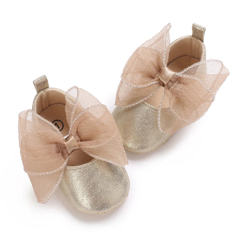 Fashionable Series Baby Shoes Girl Baby Cute Bow PU Princess Shoes Soft Cloth Sole Comfortable Walking Shoes Spring and Autumn