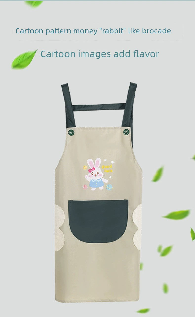 Yunlei Cute Kitchen Cooking Waterproof Suspender Apron