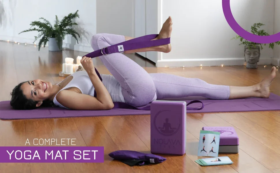 Yoga Mats & Complete Sets - TPE, Non-Slip, Eco-Friendly - Includes Mat, Blocks, Strap, & More (6pc or 7pc Sets) - For Pil