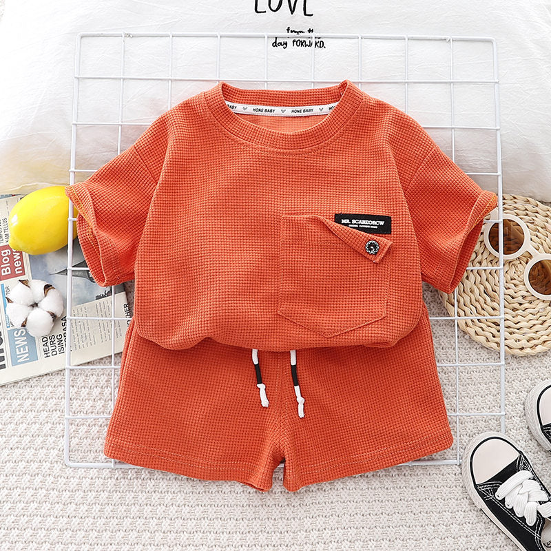 Summer Baby Boy Kids Clothes Set Children Clothing Suit Tops Short-sleeve T-shirt Pants 2pcs/set Sport Infant Clothing