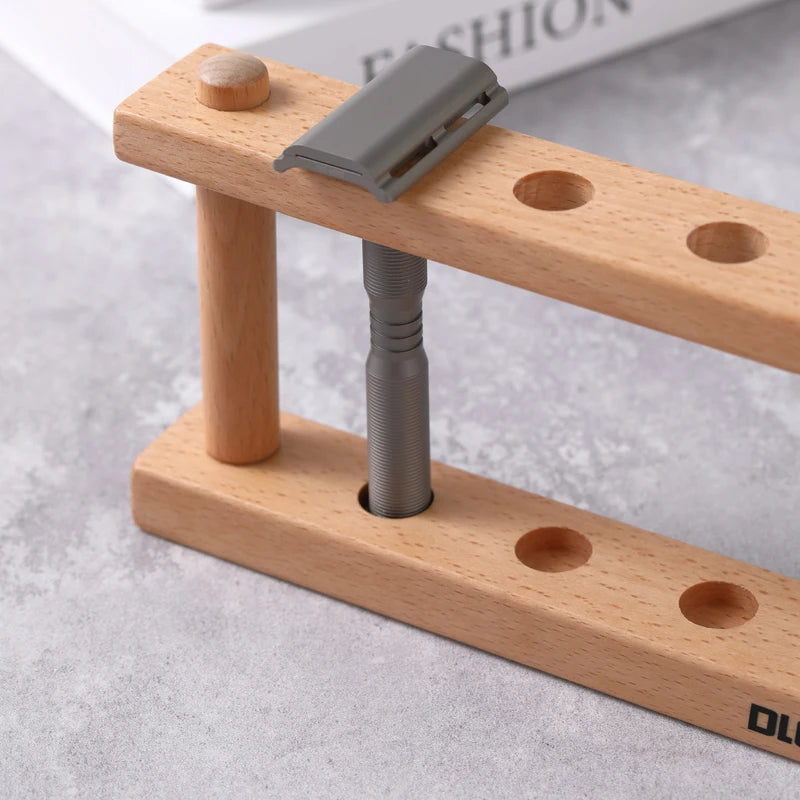 YAQi  Beech  Wood Razor Holder For Safety Razors