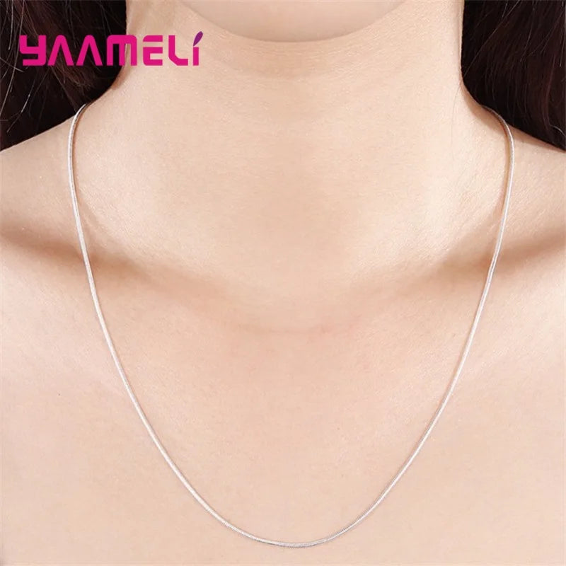 Promotion Sale Real Pure 925 Sterling Silver Necklace Chain with Lobster Clasps Men Women Collar 1.2MM/3MM/4MM 16-30 Inch