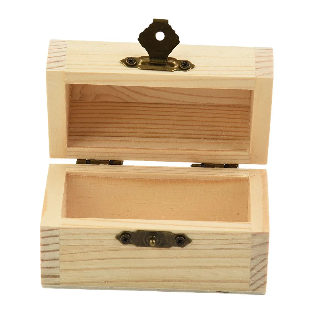 Wood Wooden Arched Hinged Storage Boxes Multi-function Hinged Boxes Gift Packing Jewelry Case Box Home Sundries Storage Box