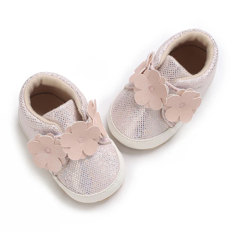 Spring and Autumn Sweet Pink Theme Girl Baby Casual Sports Shoes Soft Sole Comfortable Baby Walking Shoes 0-18M