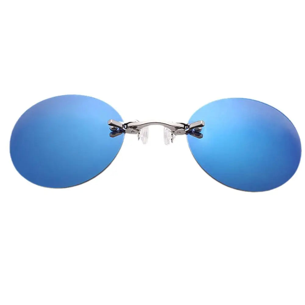 Clip On Nose Glasses Round Rimless Matrix Morpheus Sunglasses Mini Frameless Vintage Men Eyeglasses