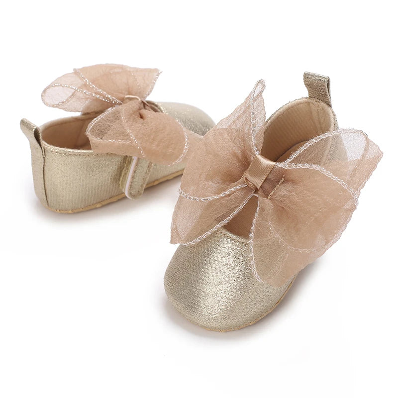 Fashionable Series Baby Shoes Girl Baby Cute Bow PU Princess Shoes Soft Cloth Sole Comfortable Walking Shoes Spring and Autumn