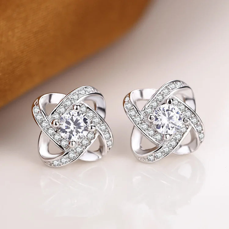 925 Sterling Silver Star Stud Earrings AAA Zircon High Quality For Women Earring Wedding Fine Jewelry Accessories  Party Gift