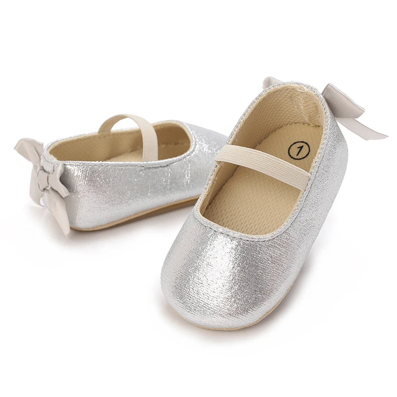 Baby Shoes Spring and Autumn Girl Baby Fashionable, Soft, Comfortable, Sweet Princess Shoes Rubber soles, Non slip Walking Shoes