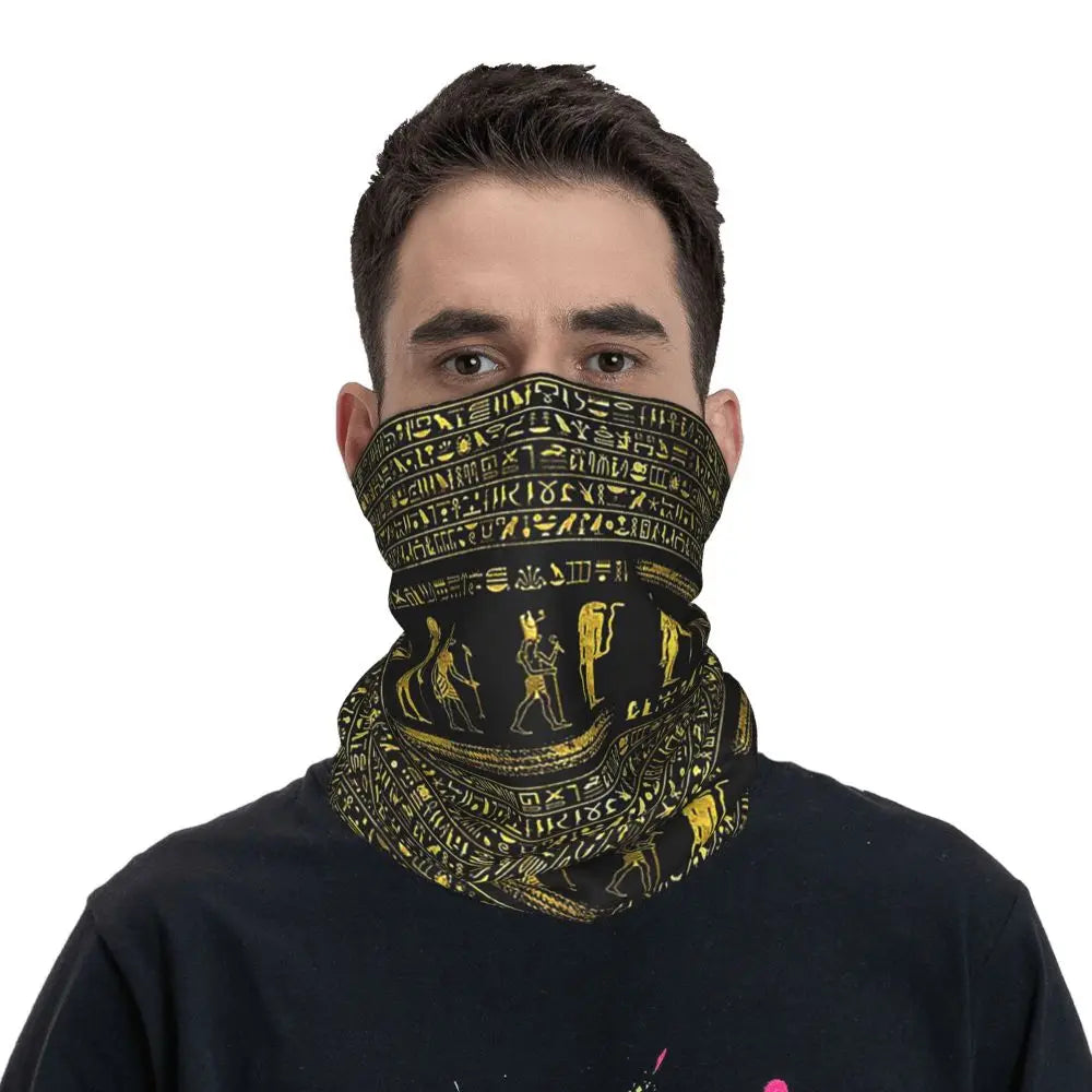 Egyptian Gods And Pharaohs Bandana Neck Gaiter Printed Mask Scarf Multifunction Headwear Running Unisex Adult Winter