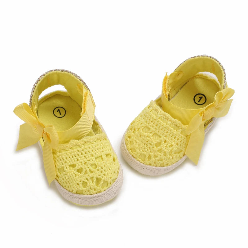 Summer Fashion Baby Shoes 0-18M Girl Baby Bow Casual Sandals Soft Sole Comfortable Baby Walking Shoes