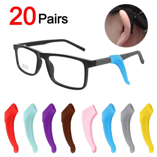 20Pairs Soft Silicone Glasses Ear Hooks Anti-slip Anti-fall Eyewear Holder Sunglasses Accessories Grip Men