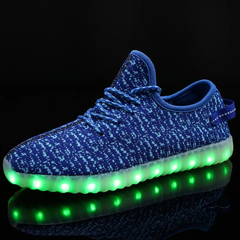 Men & Women LED  Shoes USB Rechargeable Breathable Fashion Adult Sneakers Large Size 35-46