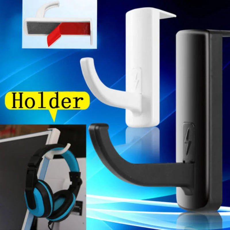 1-2pcs Universal Headphones Stand Headphone Headset Hanger Punch-free Wall Mounted PC Monitor Earphone Stand Rack Hook Holder