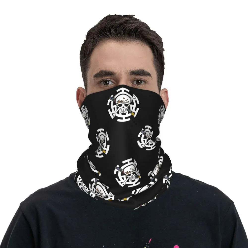 One Piece Bandana Neck Gaiter Printed Japan Anime Balaclavas Face Scarf Multifunctional Headwear Running for Men Women Adult