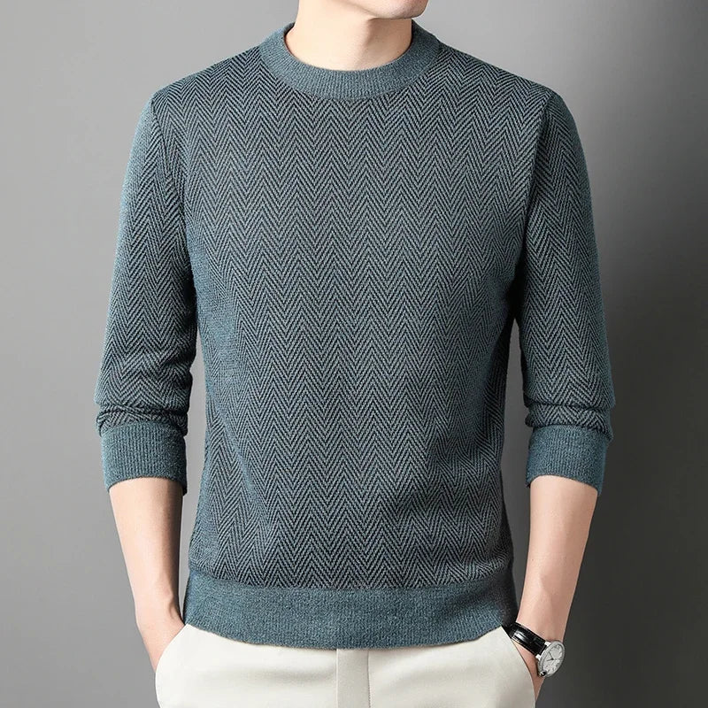 New Men's Casual Pullover Fashion Sweater Autumn and Winter Warm Top