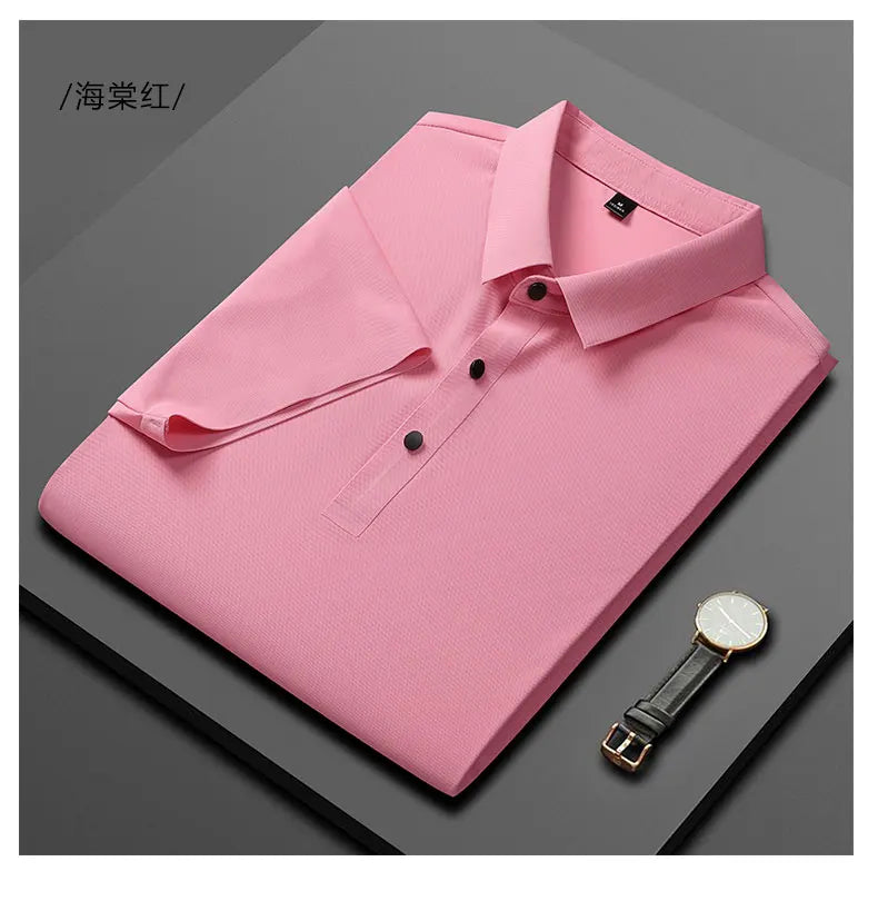 polo shirt men Summer new High quality mens short-sleeved polo shirt Ice silk Men's business casual polo shirt Size M-5XL 8888