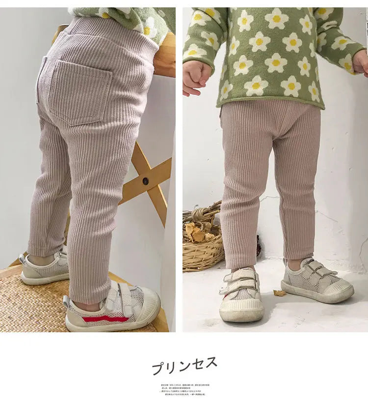 New Baby Girls Boys Leggings Cotton Big PP Pants Spring Autumn Kids Girl Pants Fashion High Waist Long Trousers Children's Pant