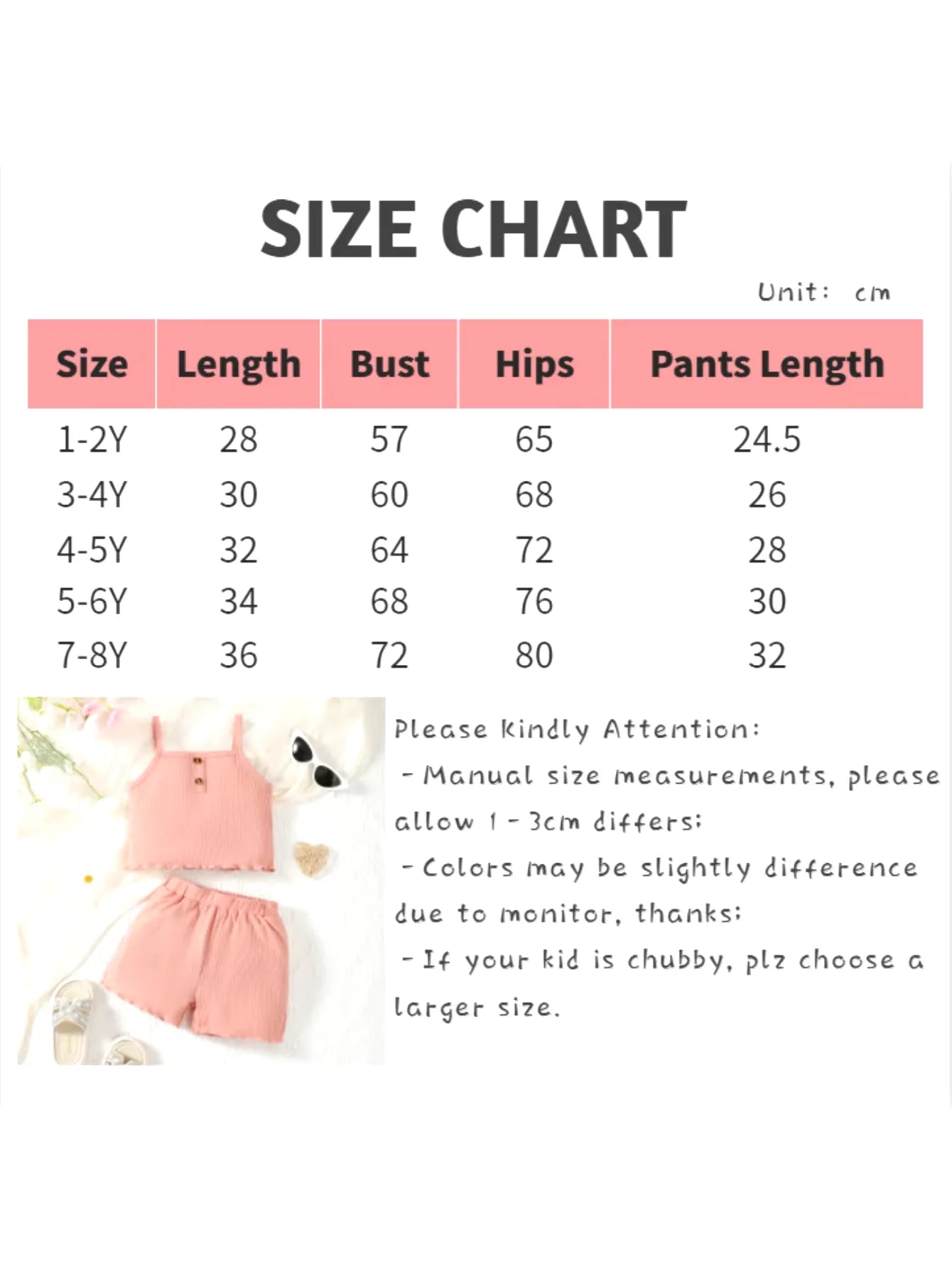 2PCS Kid Girl Daily Clothes Set Solid Color Sleeveless Sling Top+Shorts Summer Fashion Lovely Casual Wear for Children 1-8 Years