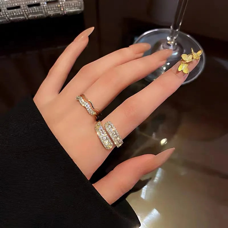 New Fashion Trend Unique Design Elegant Delicate Retro Simple Camellia Open End Adjustable Ring Women Jewelry Party Premium Gift