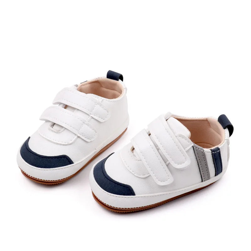 New White Baby Shoes Lovely Bear / Stripes Casual Soft Sole Anti-slip Infant Sports Toddler Boys Girls First Walkers