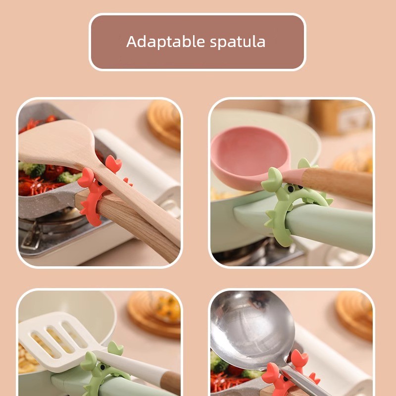 Silicone Stove Anti-Overflow Spoon Kitchenware Movable Truner Frame