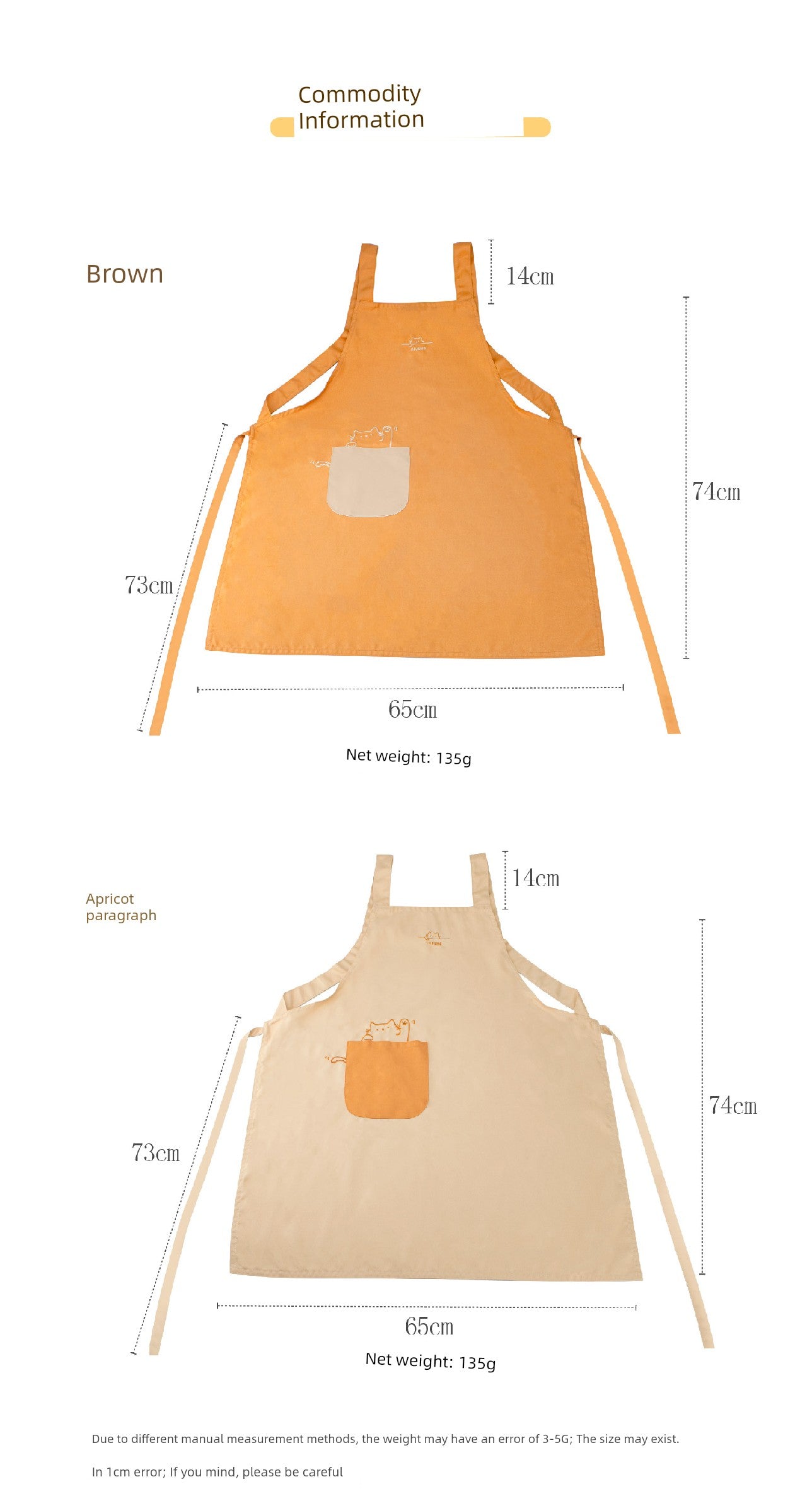 Shuke Fat Orange Household Apron Cooking Waterproof Oil-Proof Fancy Young Stall Thin Kitchen Special Cute