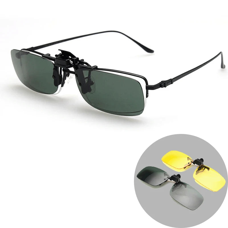 1Pc Car Night Safety Driving Glasses Clip On Sunglasses For Men Women Night Vision Glasses Anti-glare Driver Goggles Sunglasses