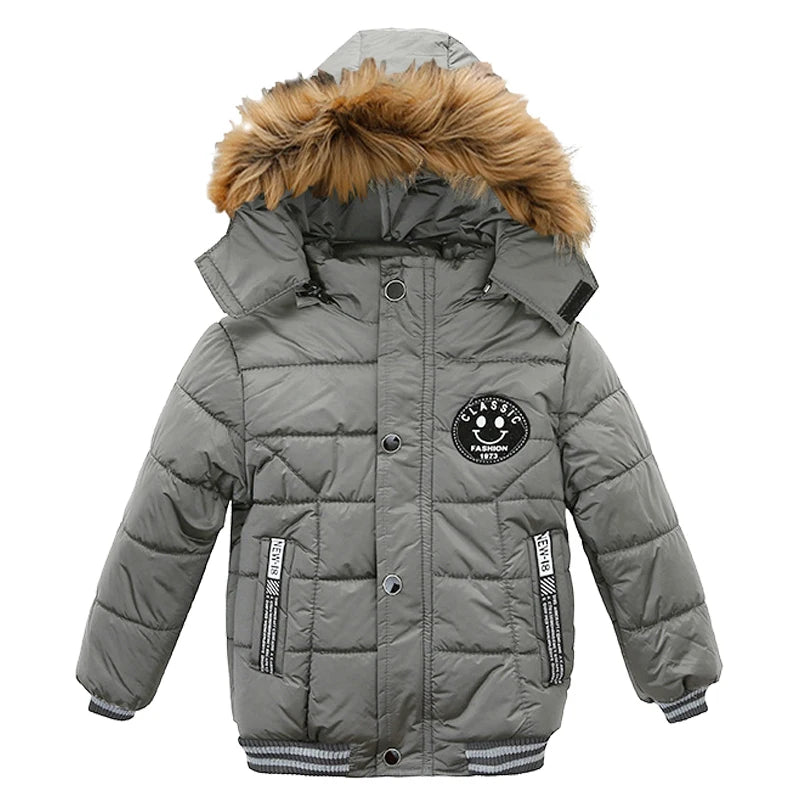 2 3 4 5 6 Years Winter Baby Boys Jacket Classic Keep Warm Fashion Girls Coat Hooded Zipper Outerwear Birthday Gift Kids Clothes