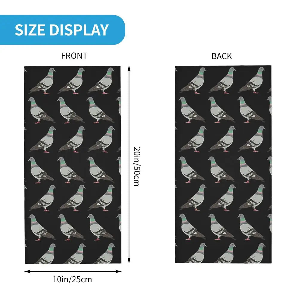 Pigeon Walk , Black Background Bandana Neck Cover Printed Magic Scarf Multifunction Cycling Scarf Running Unisex Adult Windproof